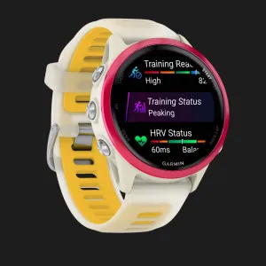 Garmin Forerunner 570 42mm Raspberry Aluminum with Translucent Bone/Mango Band в Бердичеві
