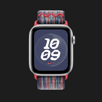 Ремінець Apple Nike Sport Loop для Apple Watch 44/45/46/49mm (Blue/Red) в Чернігові