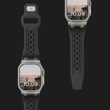 Ремінець UAG Monarch для Apple Watch 44/45/46/49mm (Black/Titanium) в Чернігові