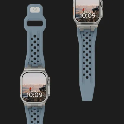 Ремінець UAG Monarch для Apple Watch 44/45/46/49mm (Cloud Blue/Titanium) в Чернігові