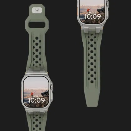 Ремінець UAG Monarch для Apple Watch 44/45/46/49mm (Olive/Titanium) в Чернігові