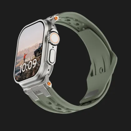 Ремінець UAG Monarch для Apple Watch 44/45/46/49mm (Olive/Titanium) в Чернігові
