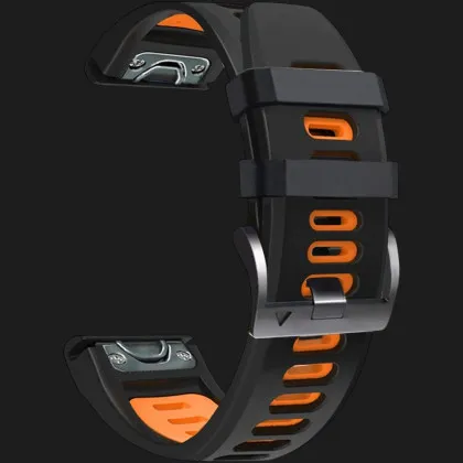 Ремінець Silicone Fit для Garmin Fenix 22mm (Black/Orange) в Чернігові