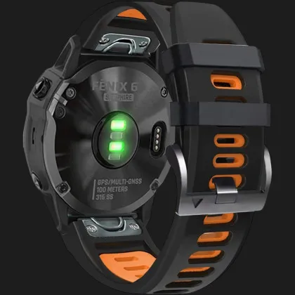 Ремінець Silicone Fit для Garmin Fenix 26mm (Black/Orange) в Чернігові