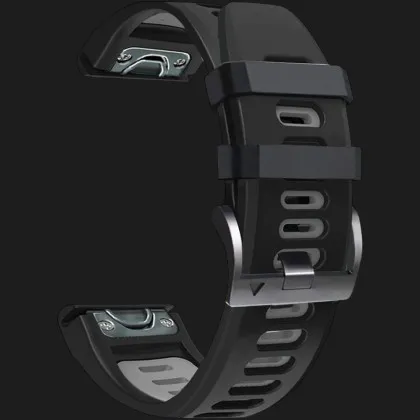 Ремінець Silicone Fit для Garmin Fenix 26mm (Black/Grey) в Чернігові