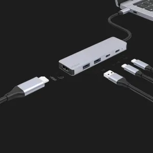 Адаптер Proove Iron Link 5 in 1 (2*Type-C + 2*USB3.0 + HDMI) (Silver) в Херсоне