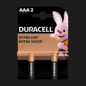 Батарейка Duracell AAA лужні (2 шт. в упаковці) в Сваляві
