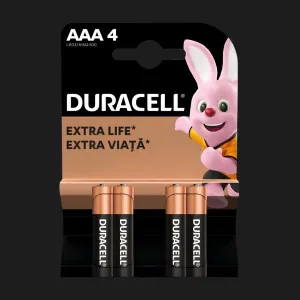 Батарейка Duracell AAA лужні (4 шт. в упаковці) в Сваляві