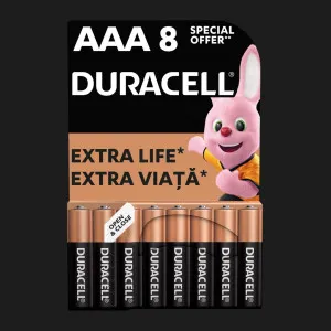 Батарейка Duracell AAA лужні (8 шт. в упаковці) в Сваляві