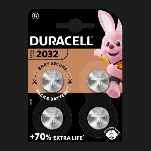 Батарейка Duracell CR 2032/DL 2032 (4 шт. в упаковці) в Сваляві