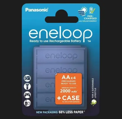 Акумулятор Panasonic Eneloop NI-MH AA 2000 мАг з кейсом для зберігання (4 шт)