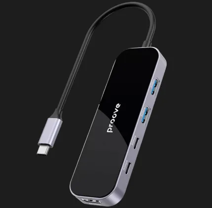 Адаптер Proove Shadow (2*USB3.0 + Type-C + PD100W + HDMI) (Dark Gray)