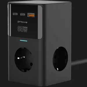 Мережевий фільтр Proove Power Cube 65W (3xAC + 2xType-C + 1xUSB) 1.5m в Берегові