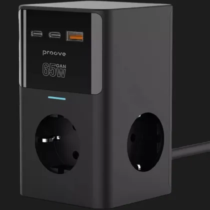 Мережевий фільтр Proove Power Cube 65W (3xAC + 2xType-C + 1xUSB) 1.5m
