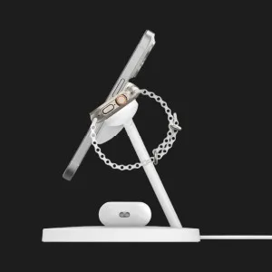 Безпровідна зарядка Belkin 3в1 Wireless Charging Stand with Qi2 15W (White) в Хмельницькому