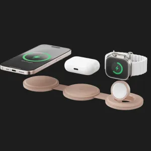 Безпровідна зарядка Satechi OntheGo 3-in-1 (Desert Rose) (ST-QTG31R) в Олександрії