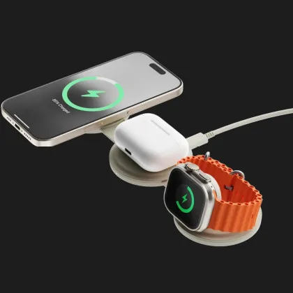 Безпровідна зарядка Satechi OntheGo 3-in-1 (Sand) (ST-QTG31W)