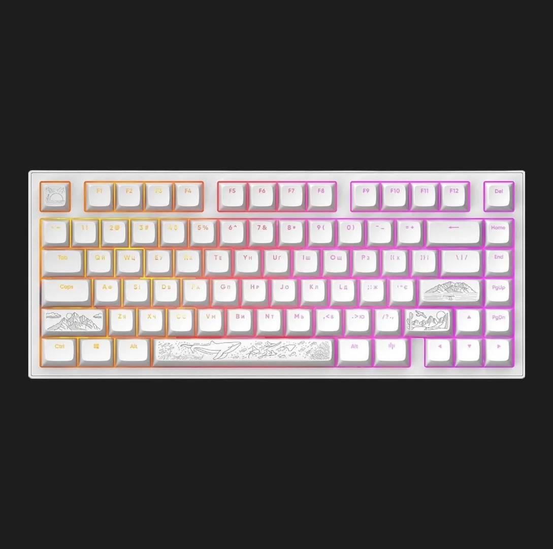 Клавіатура ігрова Dark Project ALU81 Terra Nostra ENG/UA (White) (UA)