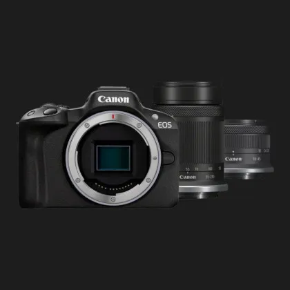 Цифровий фотоапарат Canon EOS R50 kit RF-S 18-45mm IS STM + RF-S 55-210mm IS STM (Black) (5811C034) (Standard)