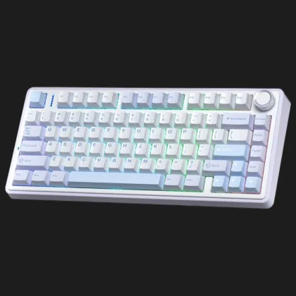 Клавіатура ігрова AULA F75 Wireless (White/Blue)