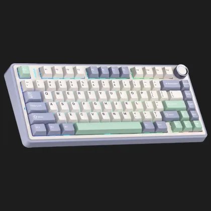 Клавіатура ігрова AULA F75 Wireless (White/Lilac)