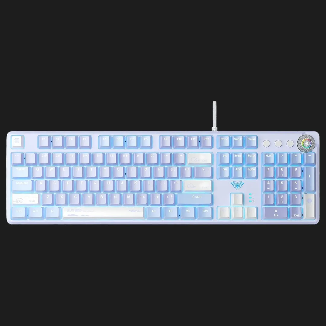 Клавіатура ігрова Aula F2088 PRO KRGD (White/Violet) (UA)