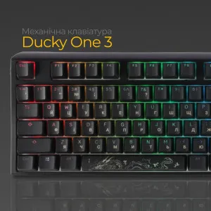 Клавиатура игровая Ducky One 3 Cherry MX Speed silver RGB (Black) (UA)