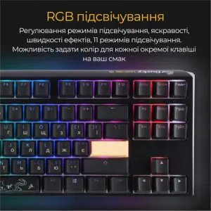 Клавіатура ігрова Ducky One 3 TKL Cherry MX Speed silver RGB (Black) (UA)