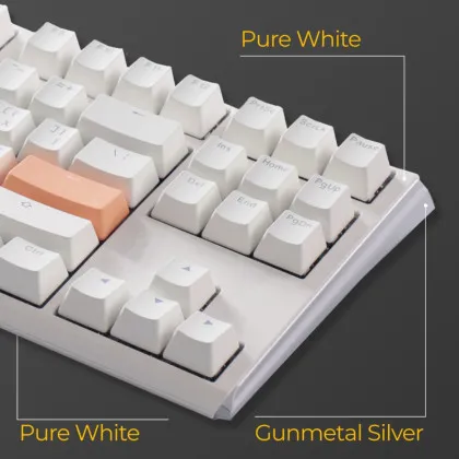 Клавиатура игровая Ducky One 3 TKL Cherry MX Silent red RGB (White) (UA)