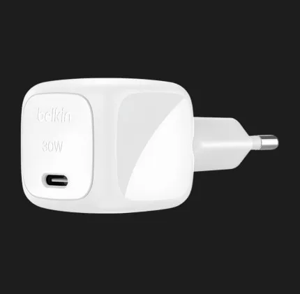 Блок питания Belkin 30W USB-С GAN PD PPS, NEW (White)