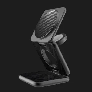 Беспроводная зарядка WiWU Wi-W035 Kevlar 3 in 1 Wireless Charger (Black) в Белой Церкви