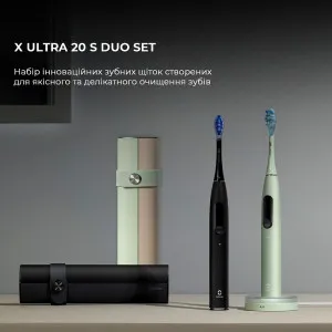 Набір зубних електрощіток  Oclean X Ultra 20 S Duo Set (Green/Black) в Хмельницькому