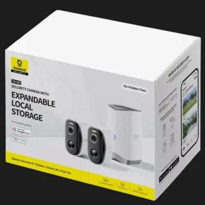 IP камера Baseus Security N1 Plus Outdoor Camera 2K 2-Cam Kit AU (White) (EU) в Києві