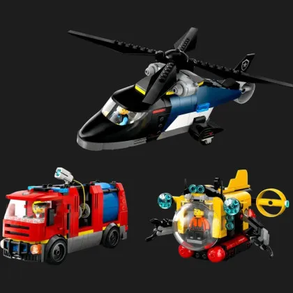 Конструктор LEGO City Helicopter, Fire Truck & Submarine Remix (60462)