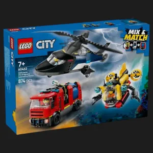 Конструктор LEGO City Ремикс вертолетов, пожарных машин и подводных лодок (60462)