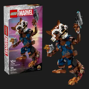 Конструктор LEGO Marvel Ракета й малюк Ґрут (76282)