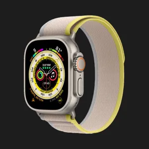 б/у Apple Watch Ultra 49mm GPS + LTE Titanium Case with Yellow/Beige Trail Loop M/L (MQFU3/MQF23) (Как Новый)
