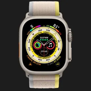 б/у Apple Watch Ultra 49mm GPS + LTE Titanium Case with Yellow/Beige Trail Loop M/L (MQFU3/MQF23) (Как Новый)