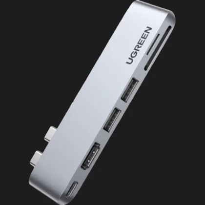 Переходник UGREEN CM380 Dual USB-C To HDMI+2xUSB 3.0 A+TF/SD+USB-C Female Converter (80856)