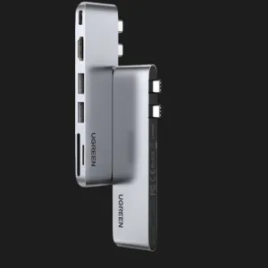 Переходник UGREEN CM380 Dual USB-C To HDMI+2xUSB 3.0 A+TF/SD+USB-C Female Converter (80856) в Херсоне