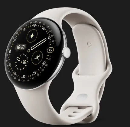 Смарт-годинник Google Pixel Watch 4 45mm Polished Silver Aluminum Case / Porcelain Active Band