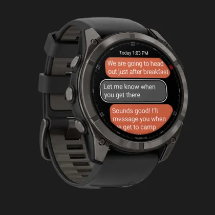 Garmin Fenix 8 Pro 51mm AMOLED Sapphire Carbon Gray DLC Titanium with Black/Pebble Gray Silicone Band