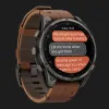 Garmin Fenix 8 Pro 47mm AMOLED Sapphire Carbon Gray DLC titanium with Chestnut Leather Band