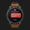 Garmin Fenix 8 Pro 47mm AMOLED Sapphire Carbon Gray DLC titanium with Chestnut Leather Band