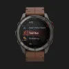 Garmin Fenix 8 Pro 51mm AMOLED Sapphire Carbon Gray DLC Titanium with Chestnut Leather Band