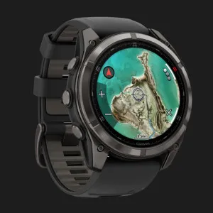Garmin Fenix 8 Pro 51mm MicroLED Sapphire Carbon Gray DLC Titanium with Black/Pebble Gray Silicone Band