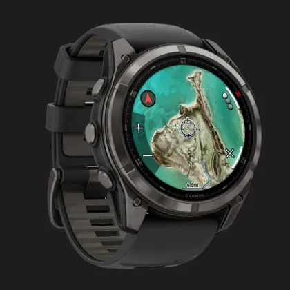 Garmin Fenix 8 Pro 51mm MicroLED Sapphire Carbon Gray DLC Titanium with Black/Pebble Gray Silicone Band