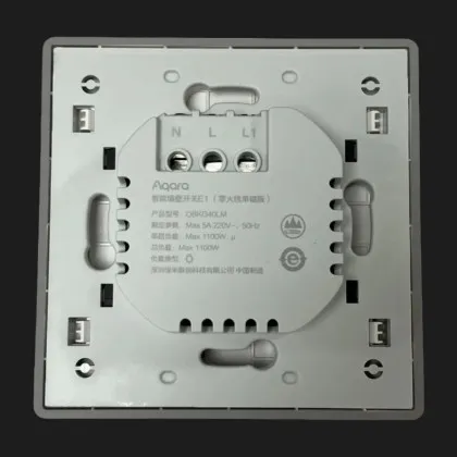 Вимикач Aqara E1 з нульовою лінією Wall Switch (одна клавіша) (Gray) (СN) в Ковелі