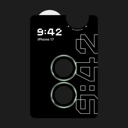 Защитное стекло 9:42 для камери iPhone 17 (Green)