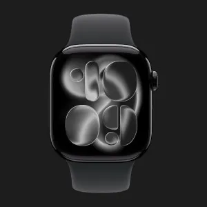 Apple Watch Series 11 GPS, 46mm Jet Black Aluminum Case with Black Sport Band (M/L) (MEUX4)